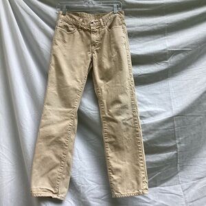 American Eagle light tan slim straight jeans, size W 28 L 30